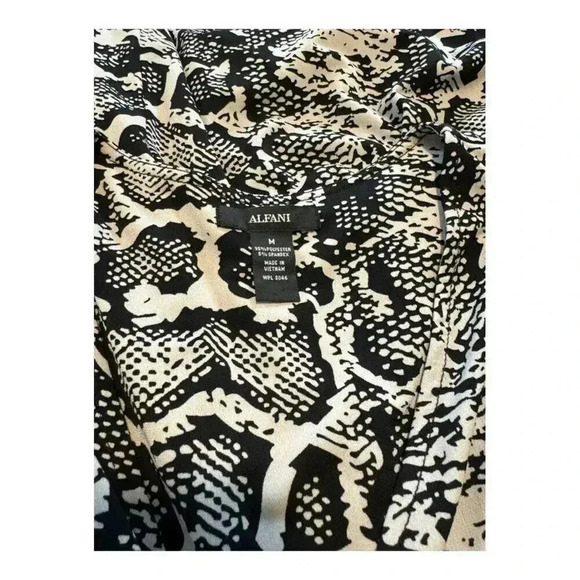 Alfani Women’s Medium Stretchy Snakeskin Patterned Faux Belted Dress - Picture 4 of 4